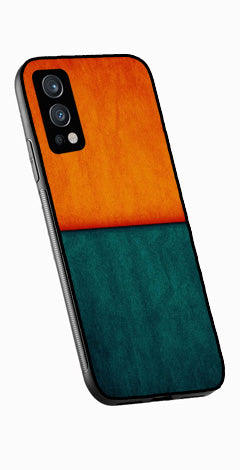 Orange Green Pattern Metal Mobile Case for OnePlus Nord 2 5G   (Design No -45)