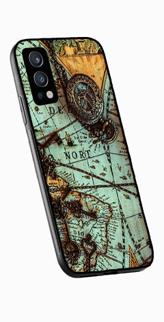 Map Design Metal Mobile Case for OnePlus Nord 2 5G   (Design No -54)