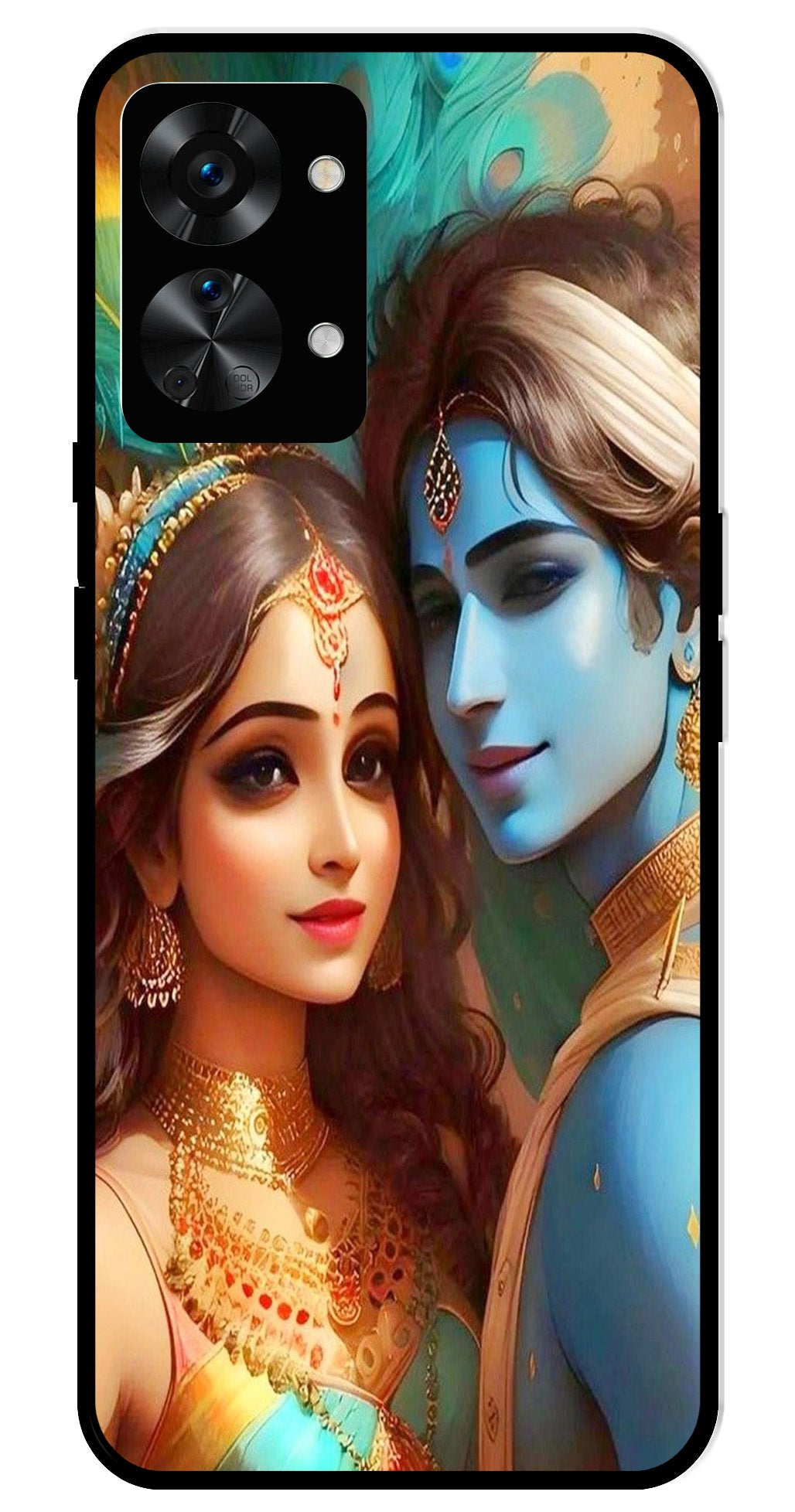 Lord Radha Krishna Metal Mobile Case for OnePlus Nord 2T 5G