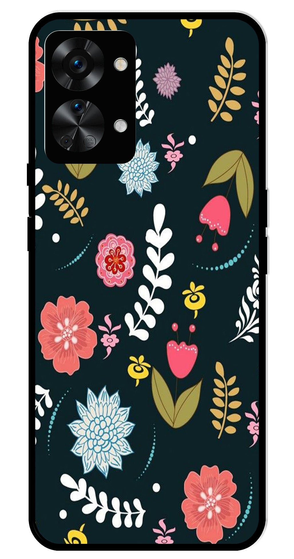 Floral Pattern2 Metal Mobile Case for OnePlus Nord 2T 5G