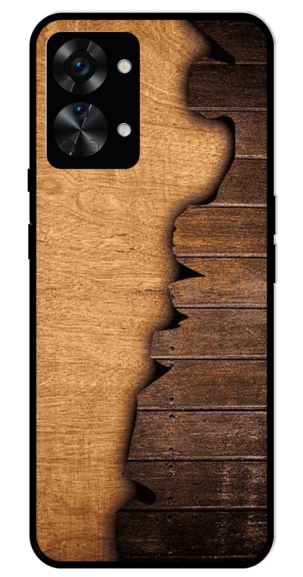 Wooden Design Metal Mobile Case for OnePlus Nord 2T 5G