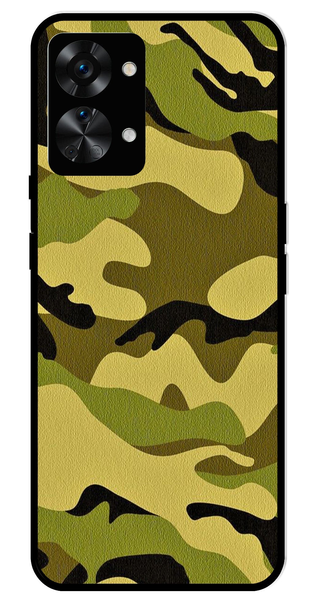 Army Pattern Metal Mobile Case for OnePlus Nord 2T 5G