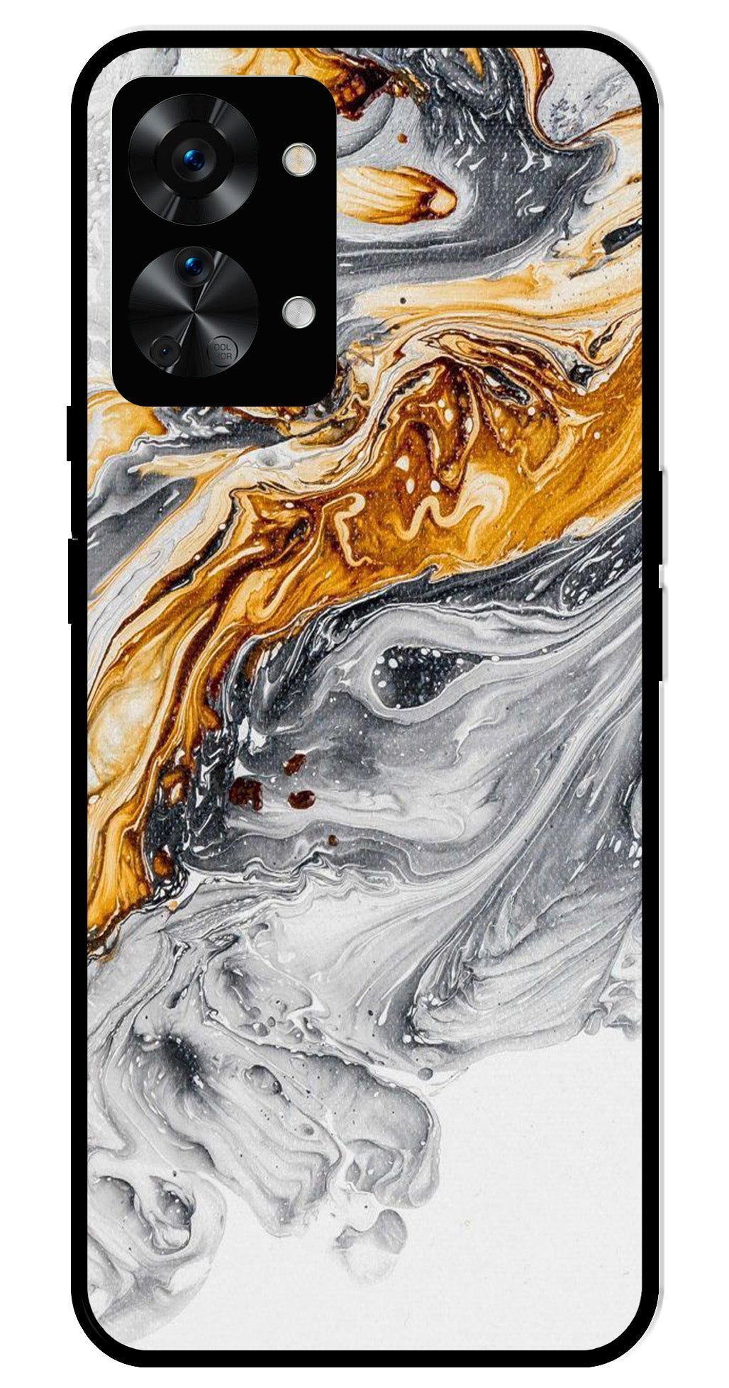Marble Pattern Metal Mobile Case for OnePlus Nord 2T 5G