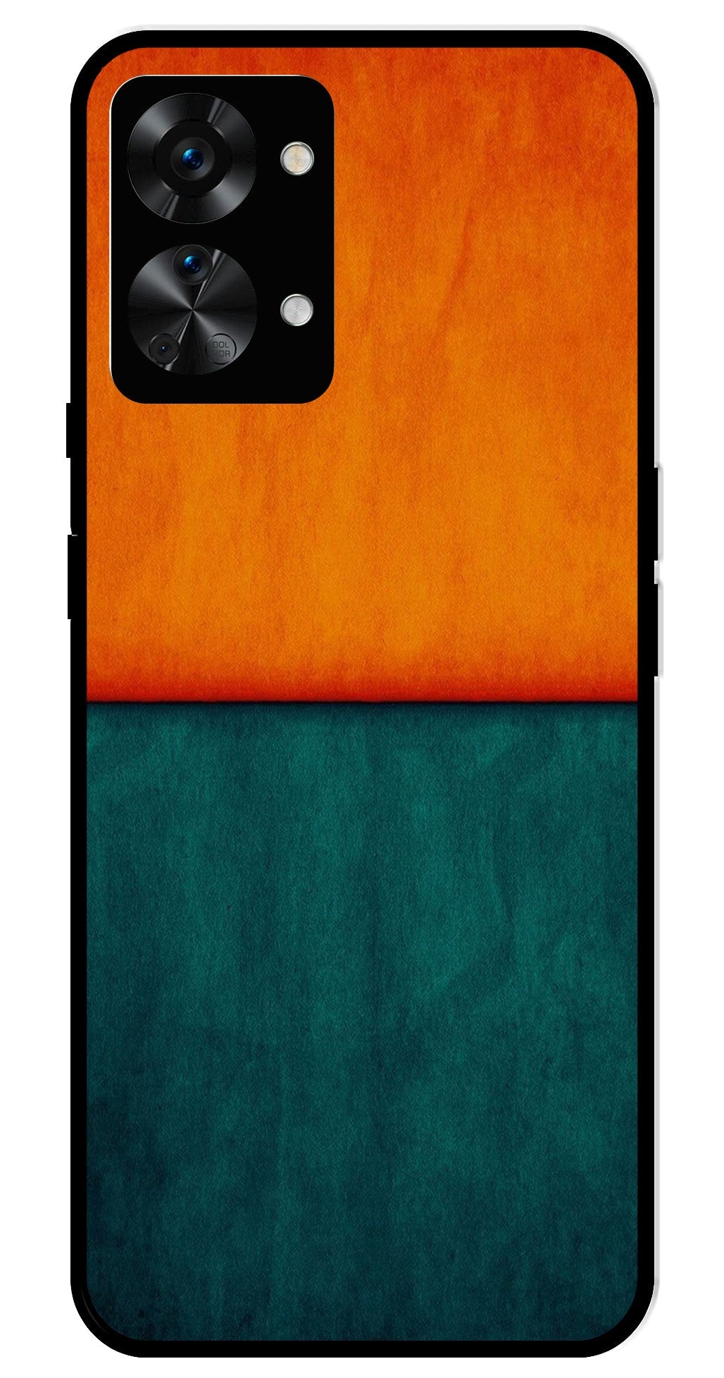 Orange Green Pattern Metal Mobile Case for OnePlus Nord 2T 5G