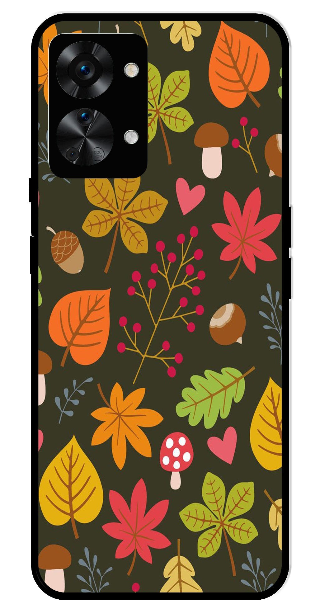 Leaves Design Metal Mobile Case for OnePlus Nord 2T 5G