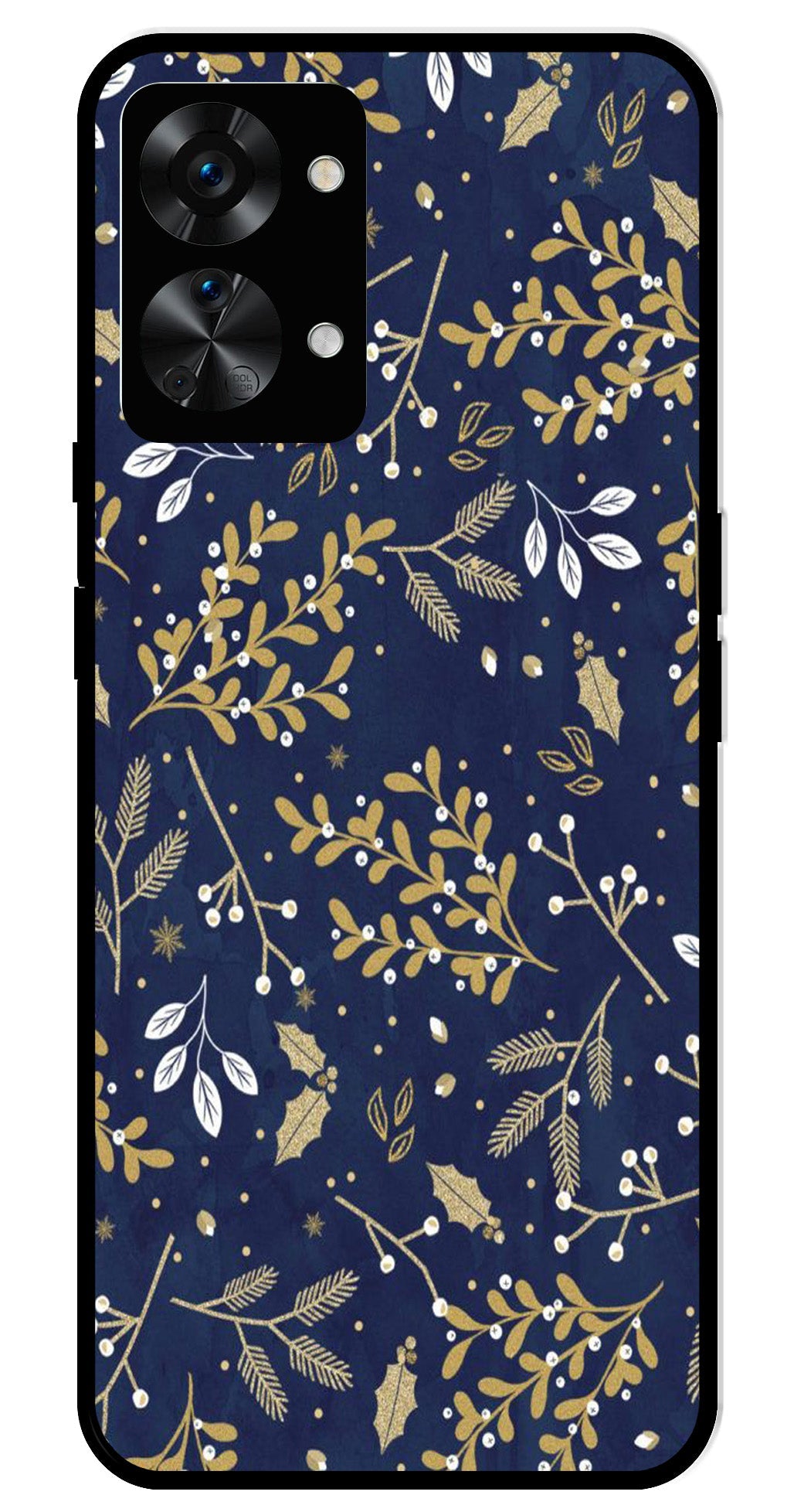 Floral Pattern  Metal Mobile Case for OnePlus Nord 2T 5G