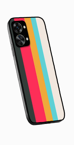 Muted Rainbow Metal Mobile Case for OnePlus Nord 2T 5G   (Design No -31)