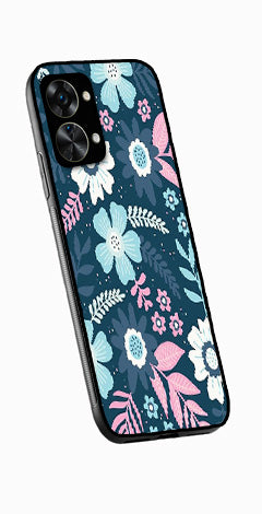 Flower Leaves Design Metal Mobile Case for OnePlus Nord 2T 5G   (Design No -50)