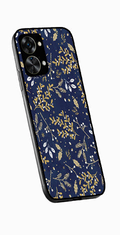 Floral Pattern  Metal Mobile Case for OnePlus Nord 2T 5G   (Design No -52)