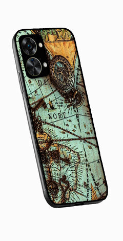 Map Design Metal Mobile Case for OnePlus Nord 2T 5G   (Design No -54)