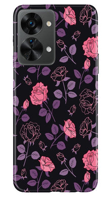 Rose Black Background Mobile Back Case for OnePlus Nord 2T 5G (Design - 27)