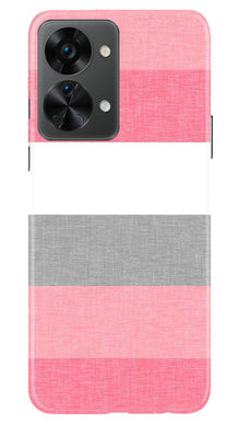 Pink white pattern Mobile Back Case for OnePlus Nord 2T 5G (Design - 55)