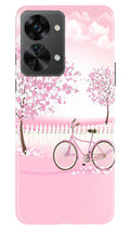 Pink Flowers Cycle Case for OnePlus Nord 2T 5G  (Design - 102)