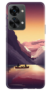 Mountains Boat Mobile Back Case for OnePlus Nord 2T 5G (Design - 150)