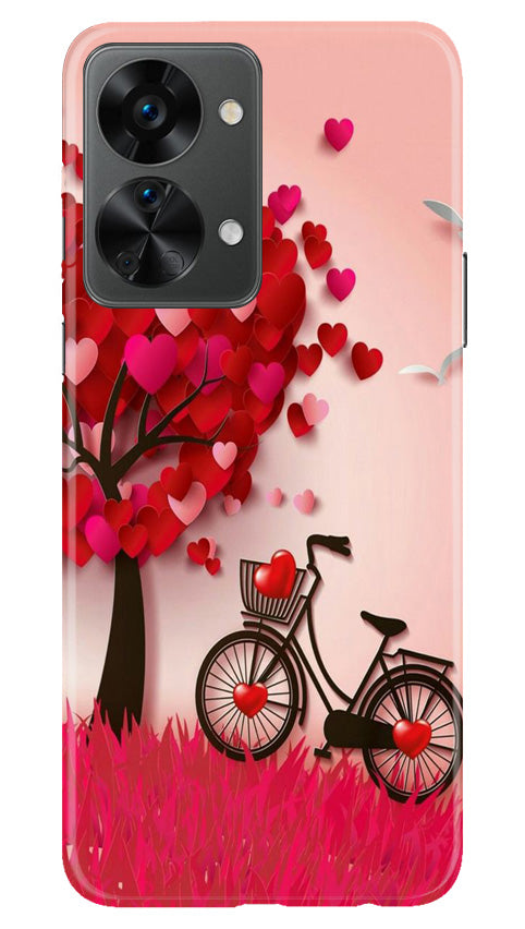 Red Heart Cycle Case for OnePlus Nord 2T 5G (Design No. 191)
