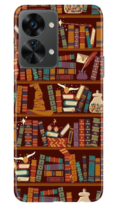 Book Shelf Mobile Back Case for OnePlus Nord 2T 5G (Design - 348)