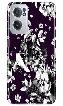 white flowers Mobile Back Case for OnePlus Nord CE 2 5G (Design - 7)