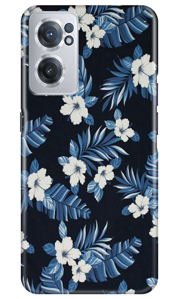 White flowers Blue Background2 Case for OnePlus Nord CE 2 5G