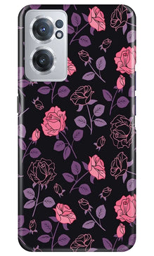 Rose Black Background Mobile Back Case for OnePlus Nord CE 2 5G (Design - 27)