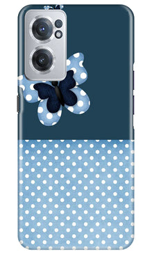 White dots Butterfly Mobile Back Case for OnePlus Nord CE 2 5G (Design - 31)