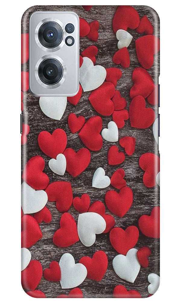Red White Hearts Case for OnePlus Nord CE 2 5G  (Design - 105)