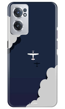 Clouds Plane Mobile Back Case for OnePlus Nord CE 2 5G (Design - 165)