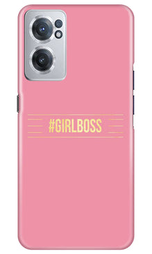 Girl Boss Pink Mobile Back Case for OnePlus Nord CE 2 5G (Design - 232)