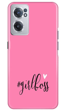 Girl Boss Pink Mobile Back Case for OnePlus Nord CE 2 5G (Design - 238)
