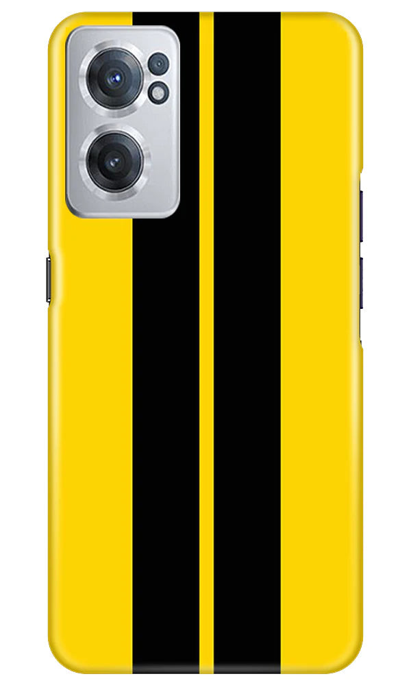 Black Yellow Pattern Mobile Back Case for OnePlus Nord CE 2 5G (Design - 336)