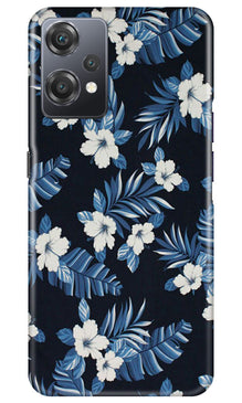 White flowers Blue Background2 Mobile Back Case for OnePlus Nord CE 2 Lite 5G (Design - 15)