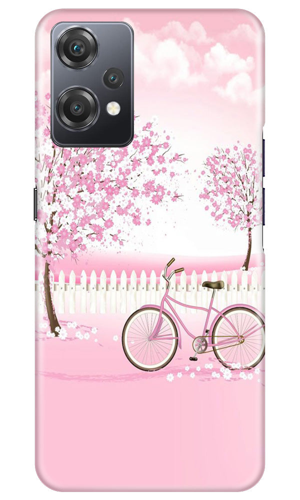 Pink Flowers Cycle Case for OnePlus Nord CE 2 Lite 5G(Design - 102)