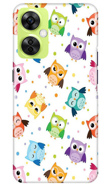 Owl Baground Pattern shore Mobile Back Case for OnePlus Nord CE 3 Lite 5G (Design - 13)