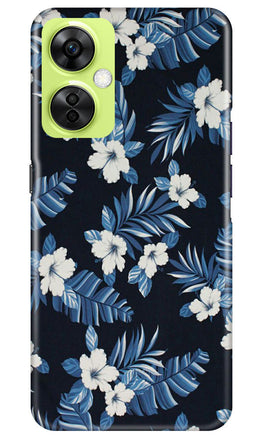 White flowers Blue Background2 Case for OnePlus Nord CE 3 Lite 5G
