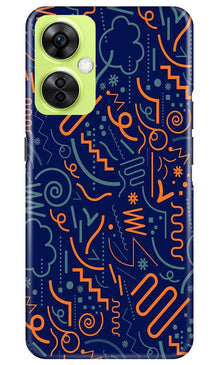 Line Art Baground Mobile Back Case for OnePlus Nord CE 3 Lite 5G (Design - 26)