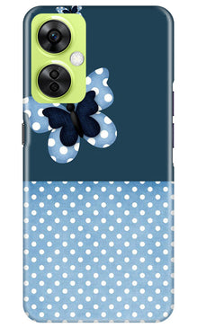 White dots Butterfly Mobile Back Case for OnePlus Nord CE 3 Lite 5G (Design - 31)