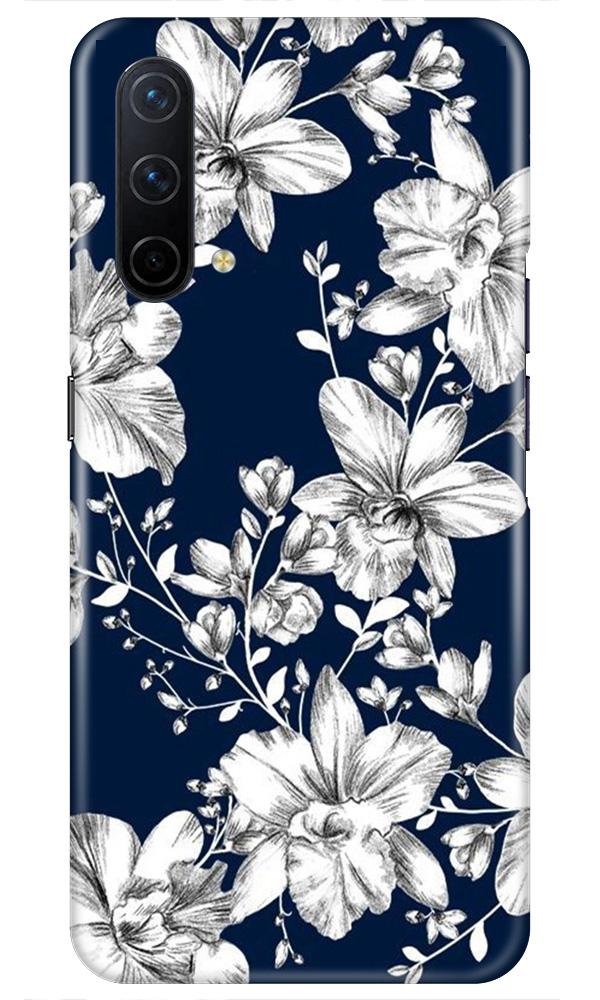 White flowers Blue Background Case for OnePlus Nord CE 5G