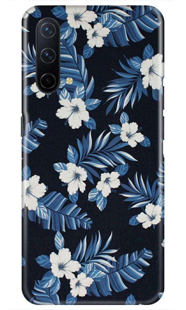 White flowers Blue Background2 Case for OnePlus Nord CE 5G