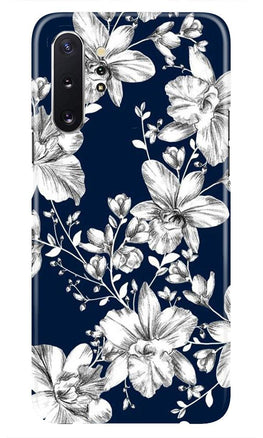 White flowers Blue Background Case for Samsung Galaxy Note 10