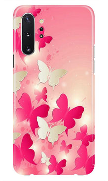 White Pick Butterflies Mobile Back Case for Samsung Galaxy Note 10 (Design - 28)