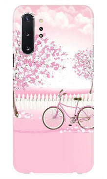 Pink Flowers Cycle Mobile Back Case for Samsung Galaxy Note 10 Plus  (Design - 102) (Design - 102)