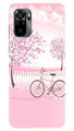 Pink Flowers Cycle Case for Redmi Note 10  (Design - 102)
