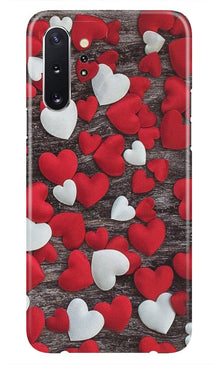 Red White Hearts Mobile Back Case for Samsung Galaxy Note 10  (Design - 105) (Design - 105)
