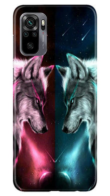 Wolf fight Mobile Back Case for Redmi Note 10 (Design - 221)