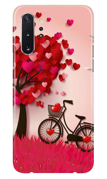 Red Heart Cycle Mobile Back Case for Samsung Galaxy Note 10 (Design - 222)