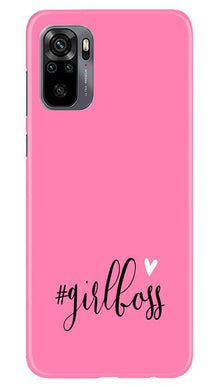 Girl Boss Pink Mobile Back Case for Redmi Note 10 (Design - 269)