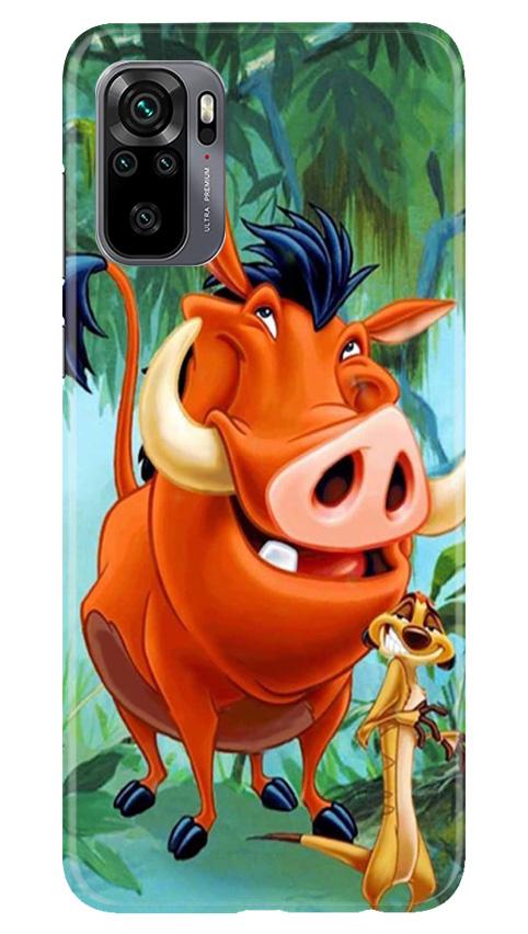 Timon and Pumbaa Mobile Back Case for Redmi Note 10 (Design - 305)
