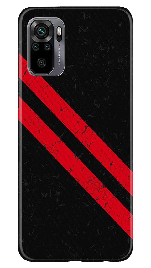 Black Red Pattern Mobile Back Case for Redmi Note 10 (Design - 373)