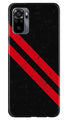 Black Red Pattern Mobile Back Case for Redmi Note 10 (Design - 373)