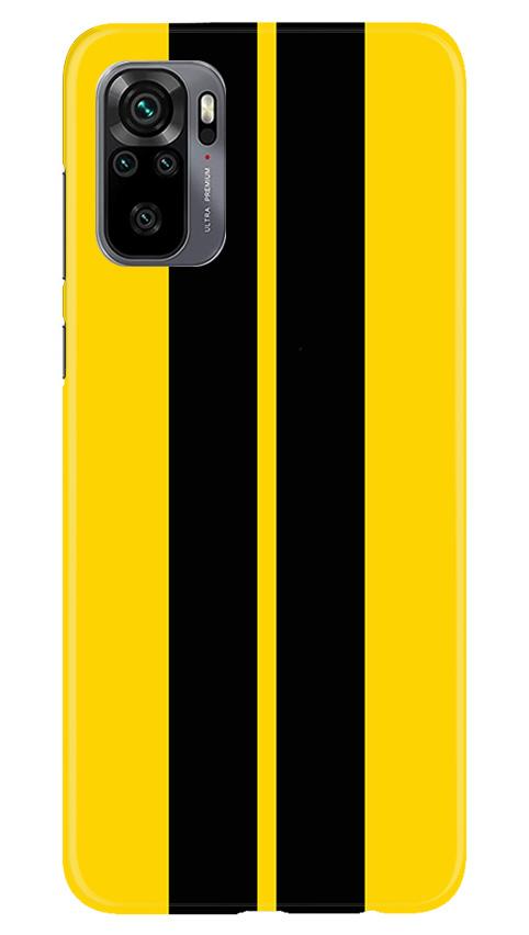 Black Yellow Pattern Mobile Back Case for Redmi Note 10 (Design - 377)
