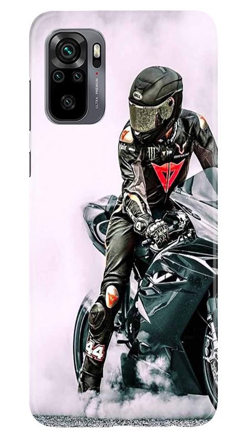 Biker Mobile Back Case for Redmi Note 10 (Design - 383)